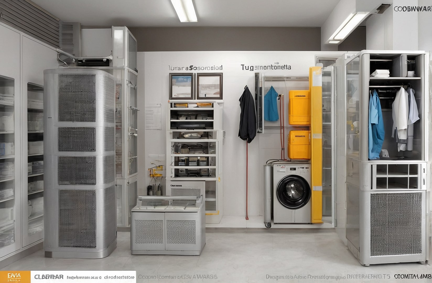 Instalador de aire acondicionado trabajando.